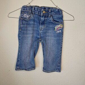 LEVI'S BERMUDA GIRLS DENIM JEANS SIZE 6X EMBOIRDERED RAINBOW ACCENT POCKETS